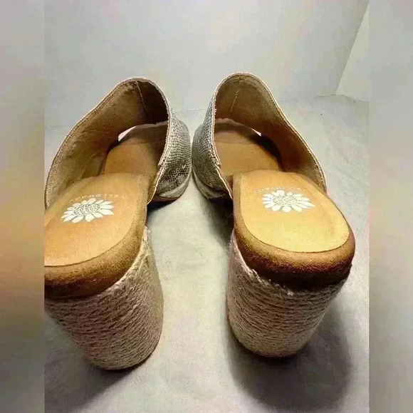 Yellow Box Mules with Espadrille Heel and side detail - Picture 4 of 14